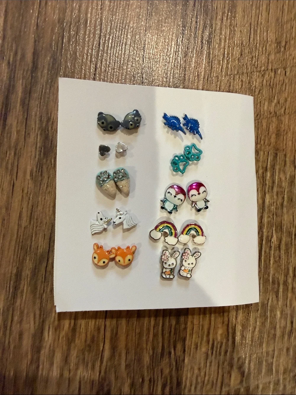 Assorted Kids Animal & Rainbow Stud Earring Set - Multicolor